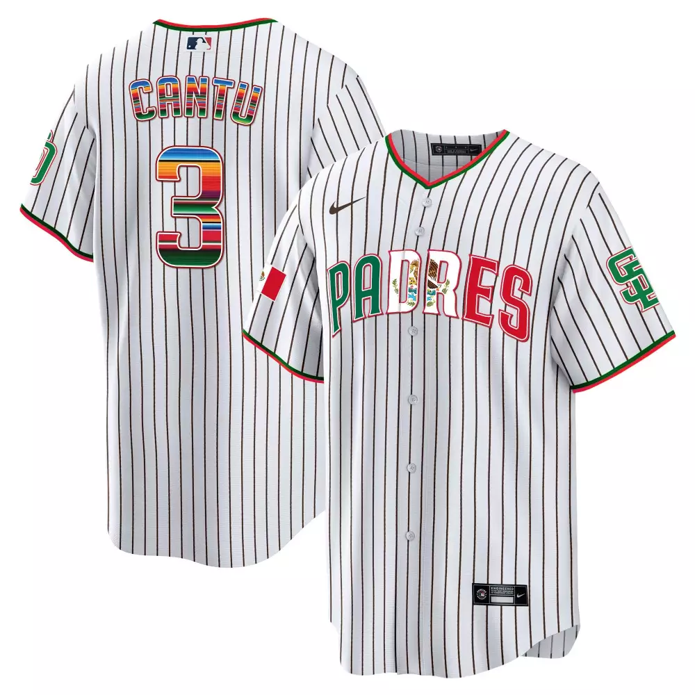 Jorge Cantu Cream Padres Mexico Jersey | California Patch Vapor Premier Limited Edition V3 | Fan Gear for Men, Women & Youth