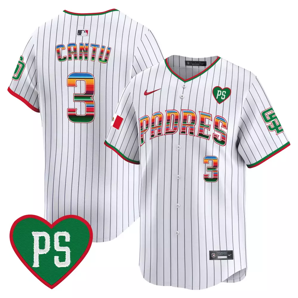 Jorge Cantu Cream Padres Mexico Jersey | California Patch Vapor Premier Limited Edition V3 | Fan Gear for Men, Women & Youth