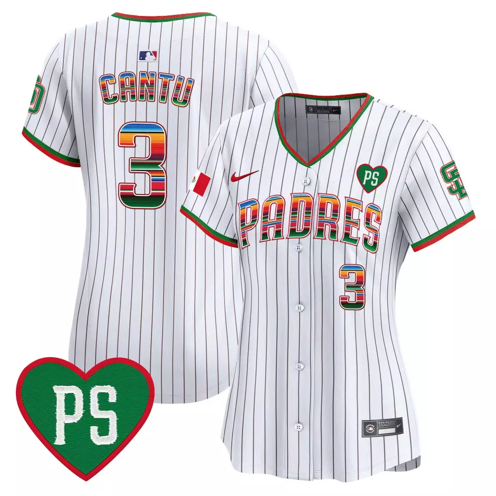 Womens Jorge Cantu San Diego Padres Mexico For Peter Patch Vapor Premier Limited Jersey | Stitched | Fan Gear for Men, Women & Youth