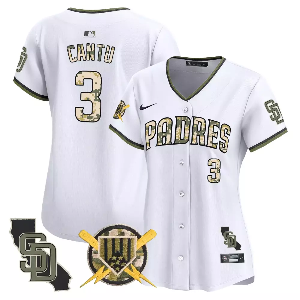 Womens Jorge Cantu San Diego Padres Mexico California Patch Vapor Premier Limited Jersey | Stitched | Fan Gear for Men, Women & Youth