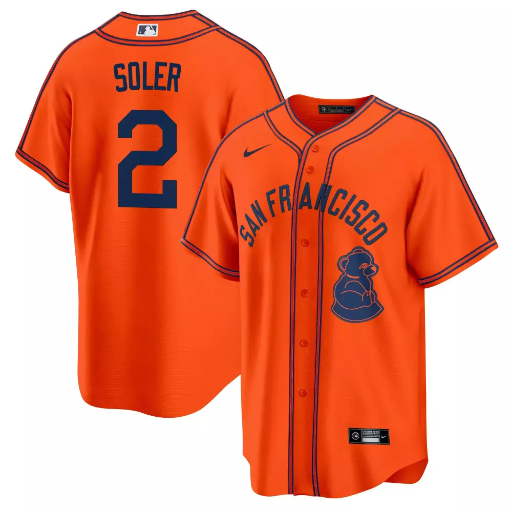 jorge soler orange mens san francisco giants 2024 rickwood classic vapor premier limited jersey all stitched