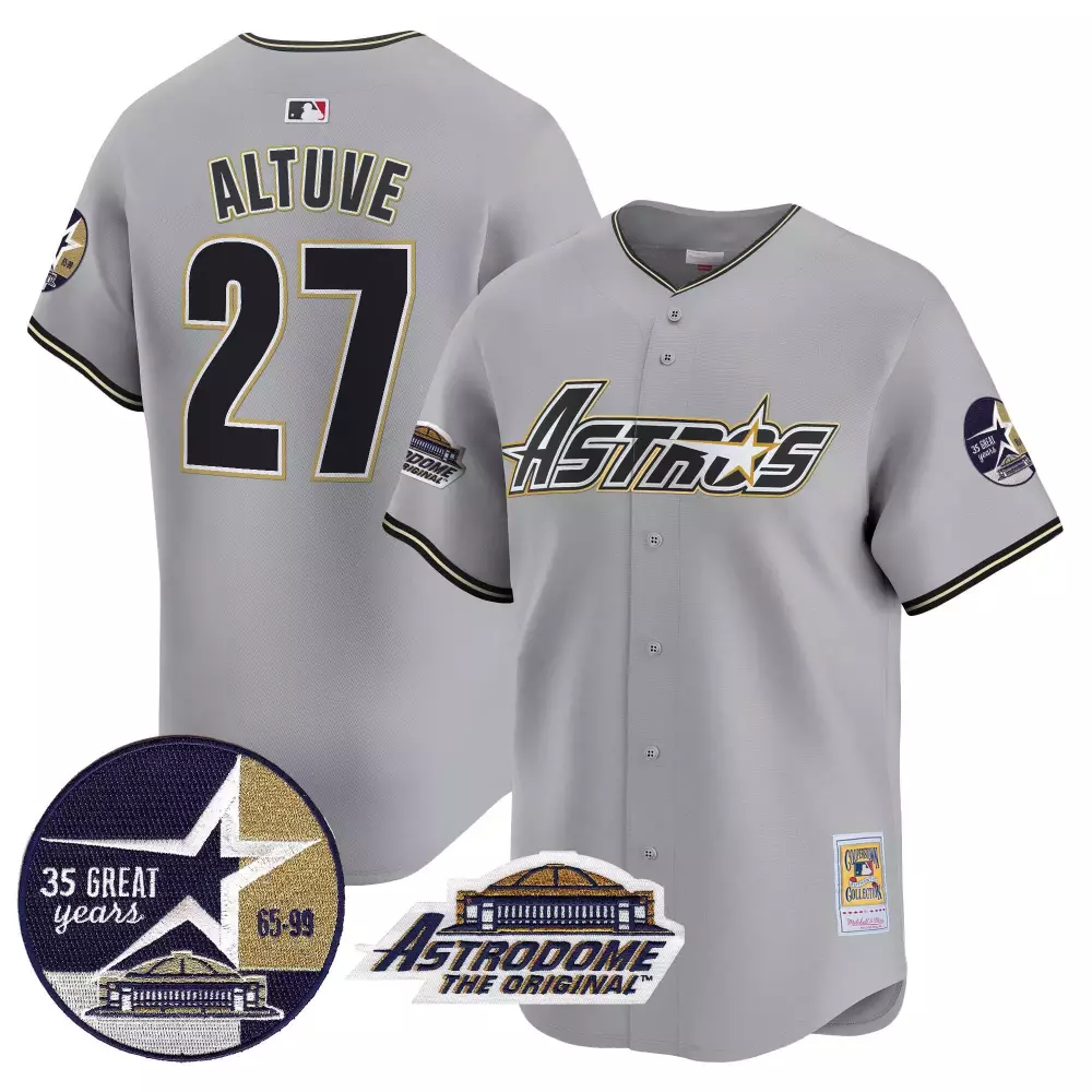 jose altuve gray mens houston astros 1999 throwback 35th astrodome patch vapor premier limited jersey v2 all stitched