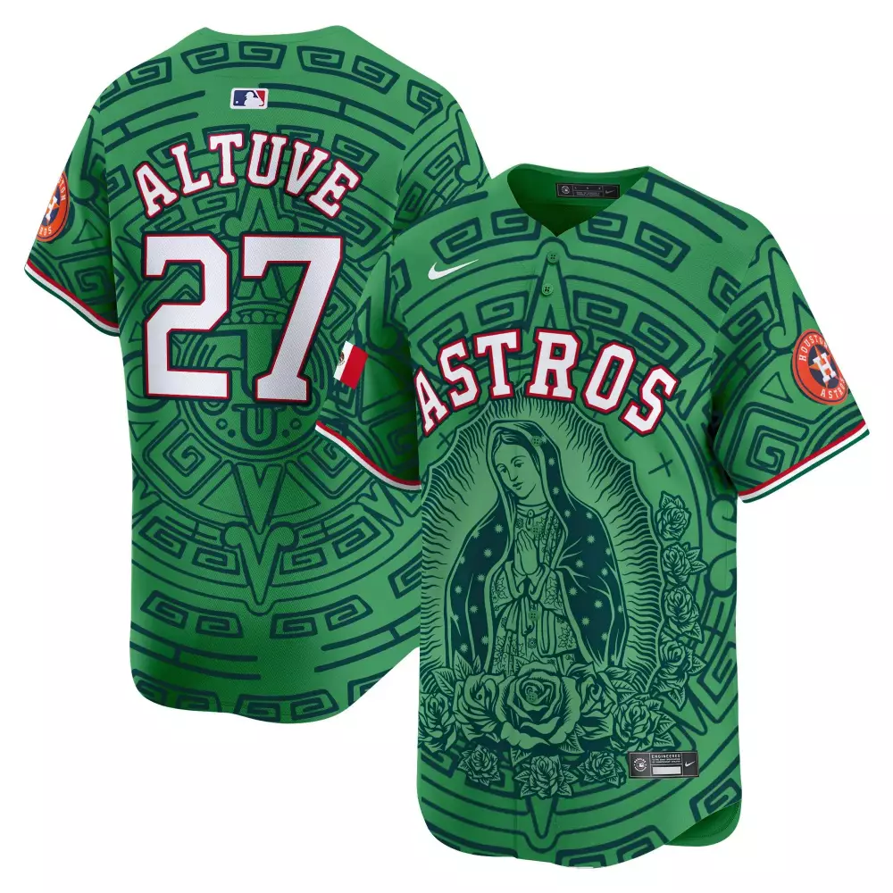 Jose Altuve Houston Astros Green Mexico Cool Base Limited Jersey V3 All Stitched | For Men, Women & Youth
