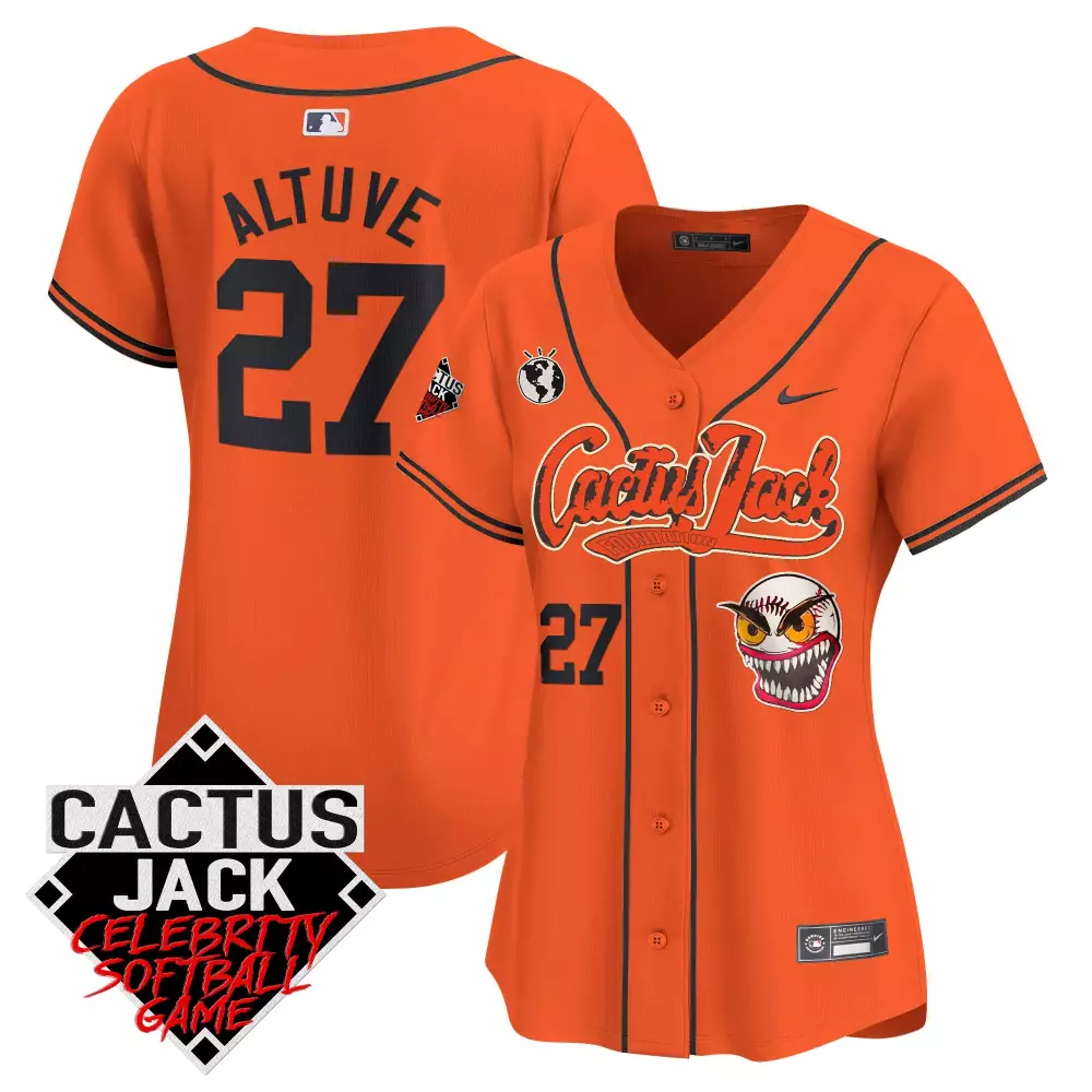 Jose Altuve Houston Astros Cactus Jack Celebrity Softball Game Patch Jersey | Stitched Vapor Premier Limited Edition | Fan Gear for Men, Women & Youth