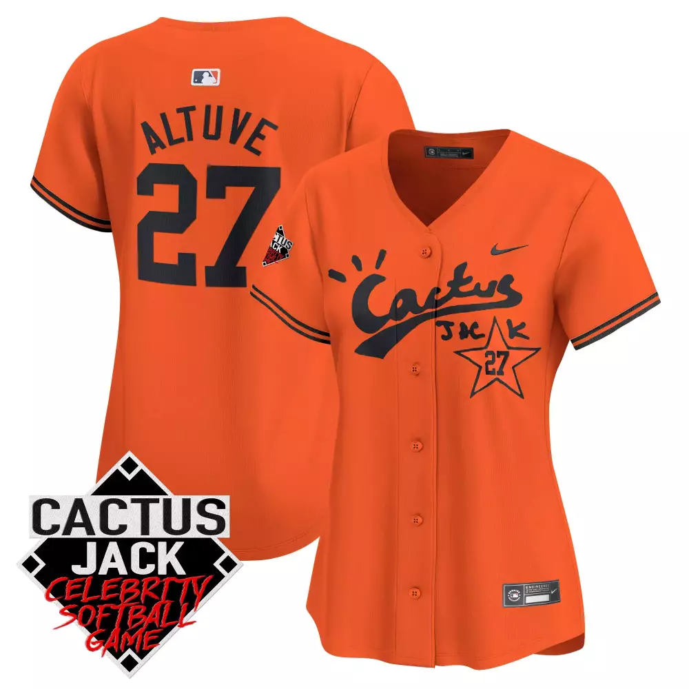 Jose Altuve Houston Astros Cactus Jack Celebrity Softball Game Patch Jersey | Stitched Vapor Premier Limited Edition | Fan Gear for Men, Women & Youth