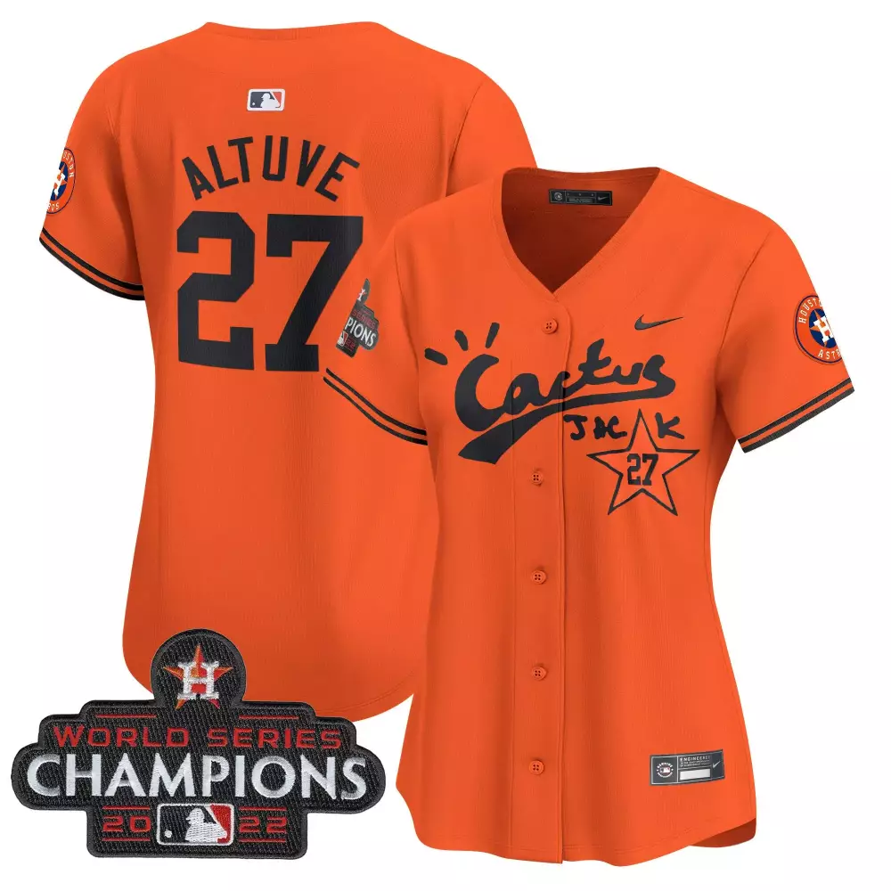 jose altuve orange womens houston astros cactus jack champions patch vapor premier limited jersey all stitched