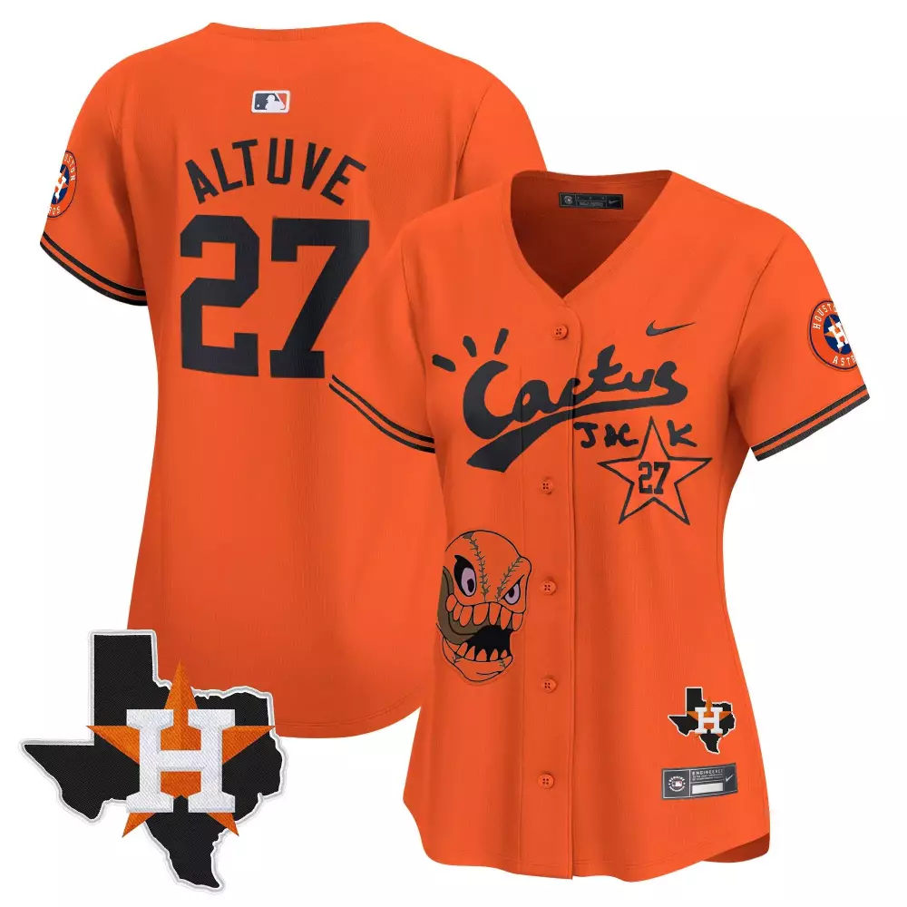 jose altuve orange womens houston astros cactus jack champions patch vapor premier limited jersey all stitched
