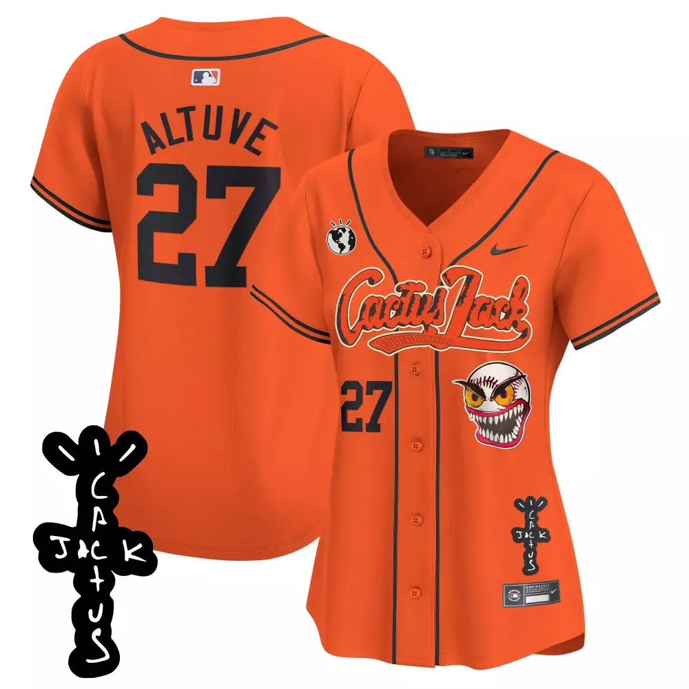 jose altuve orange womens houston astros cactus jack champions patch vapor premier limited jersey all stitched