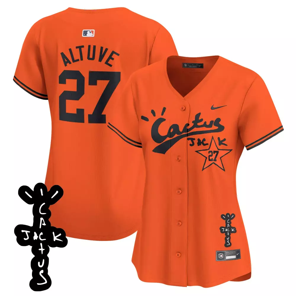 jose altuve orange womens houston astros cactus jack champions patch vapor premier limited jersey all stitched