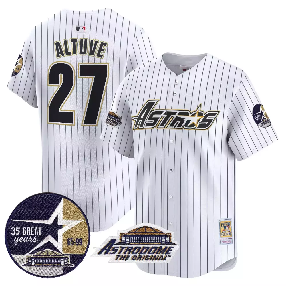 jose altuve pinstripe mens houston astros 1999 throwback 35th astrodome patch vapor premier limited jersey v2 all stitch