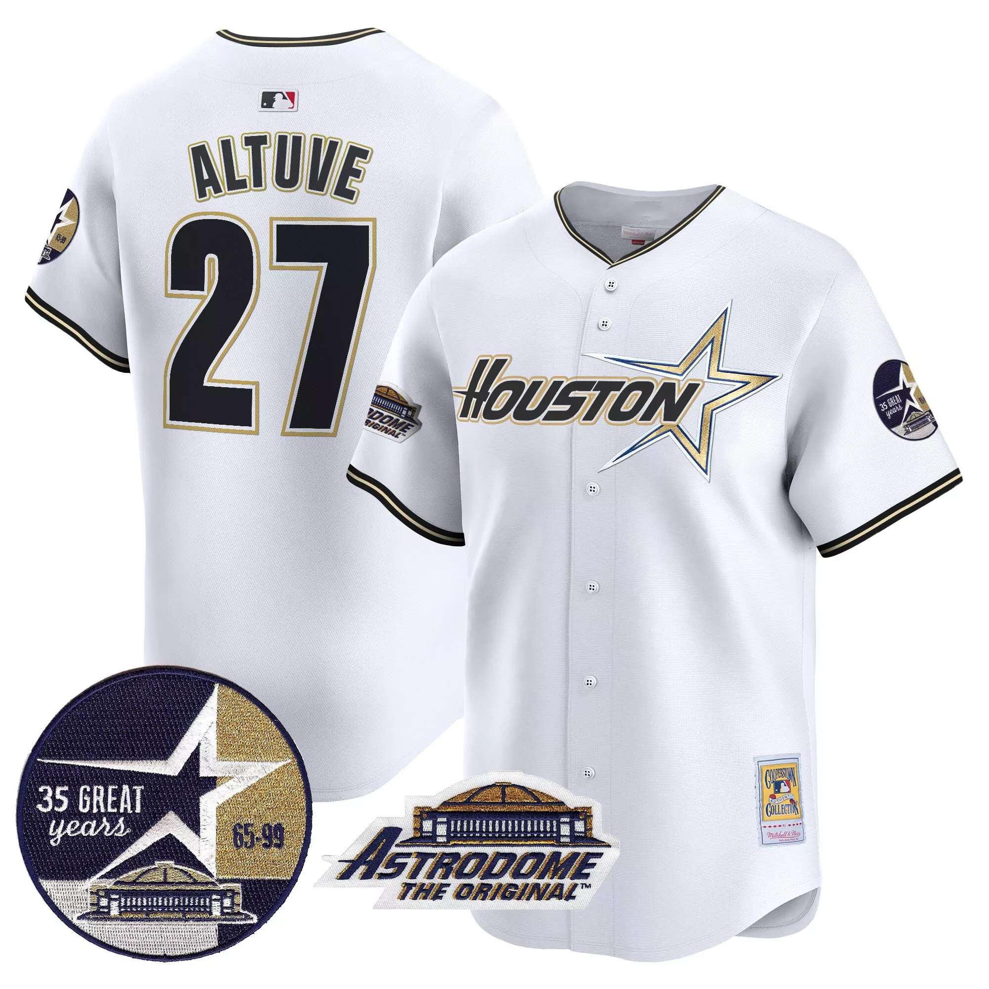 jose altuve white gold youths houston astros 2023 space city champions flex jersey n all stitched