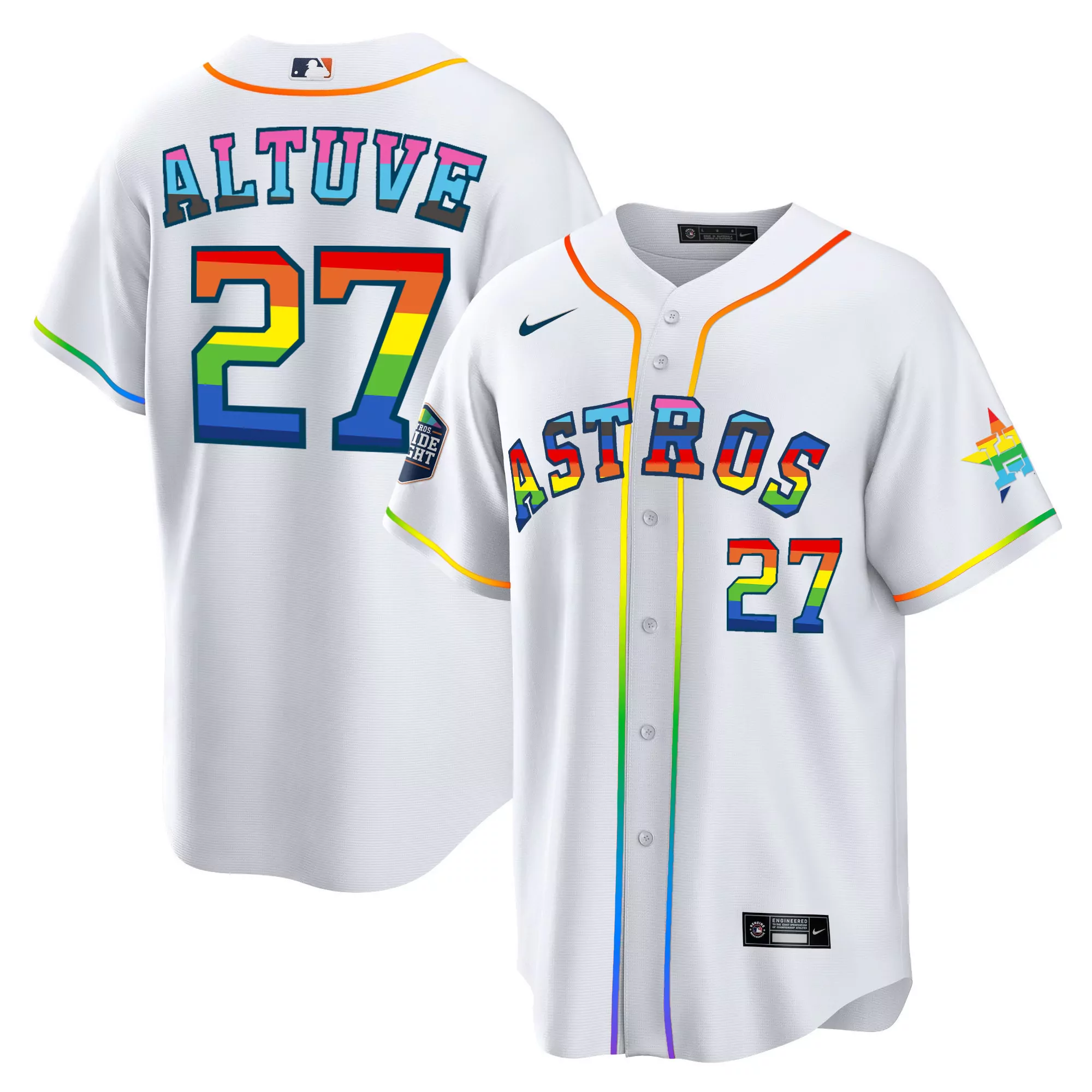 jose altuve white gold youths houston astros 2023 space city champions flex jersey n all stitched