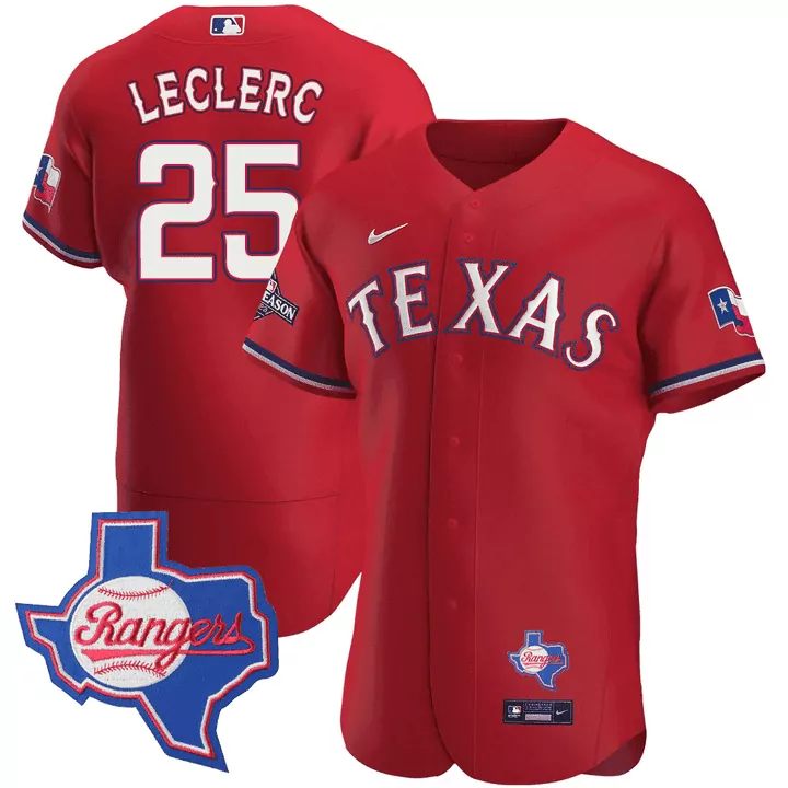 jose leclerc grey mens texas rangers texas state 2023 world series patch jersey all stitched