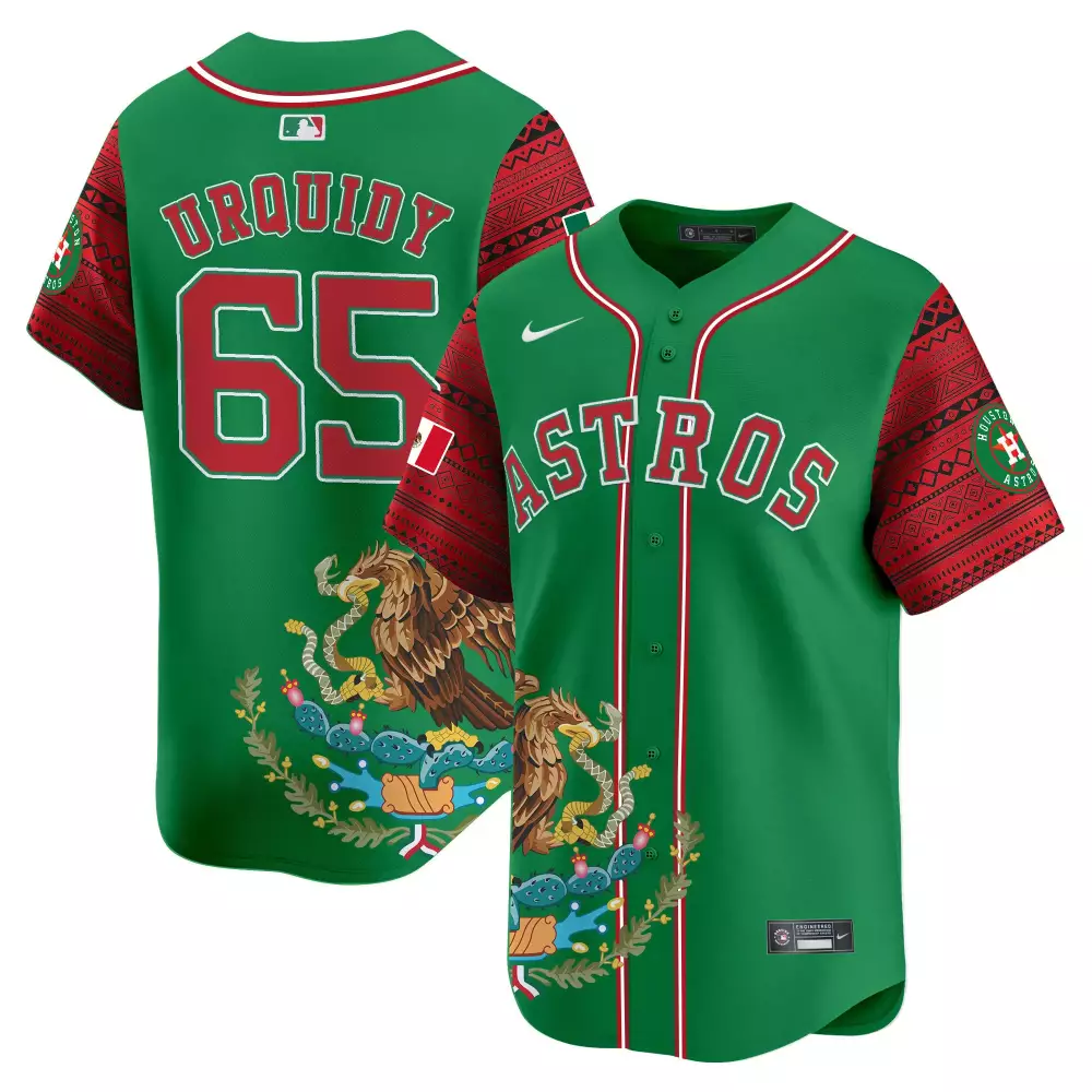 jose urquidy green mens houston astros 2024 mexico city series patch vapor premier limited jersey all stitched