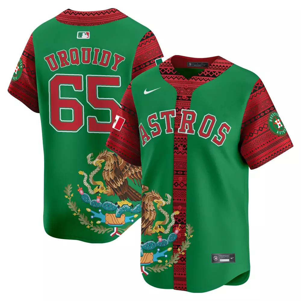 jose urquidy green mens houston astros 2024 mexico city series patch vapor premier limited jersey all stitched