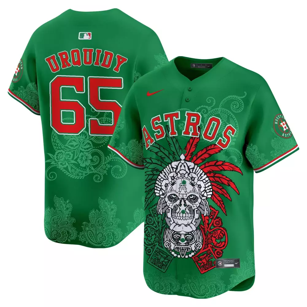 jose urquidy green mens houston astros 2024 mexico city series patch vapor premier limited jersey all stitched