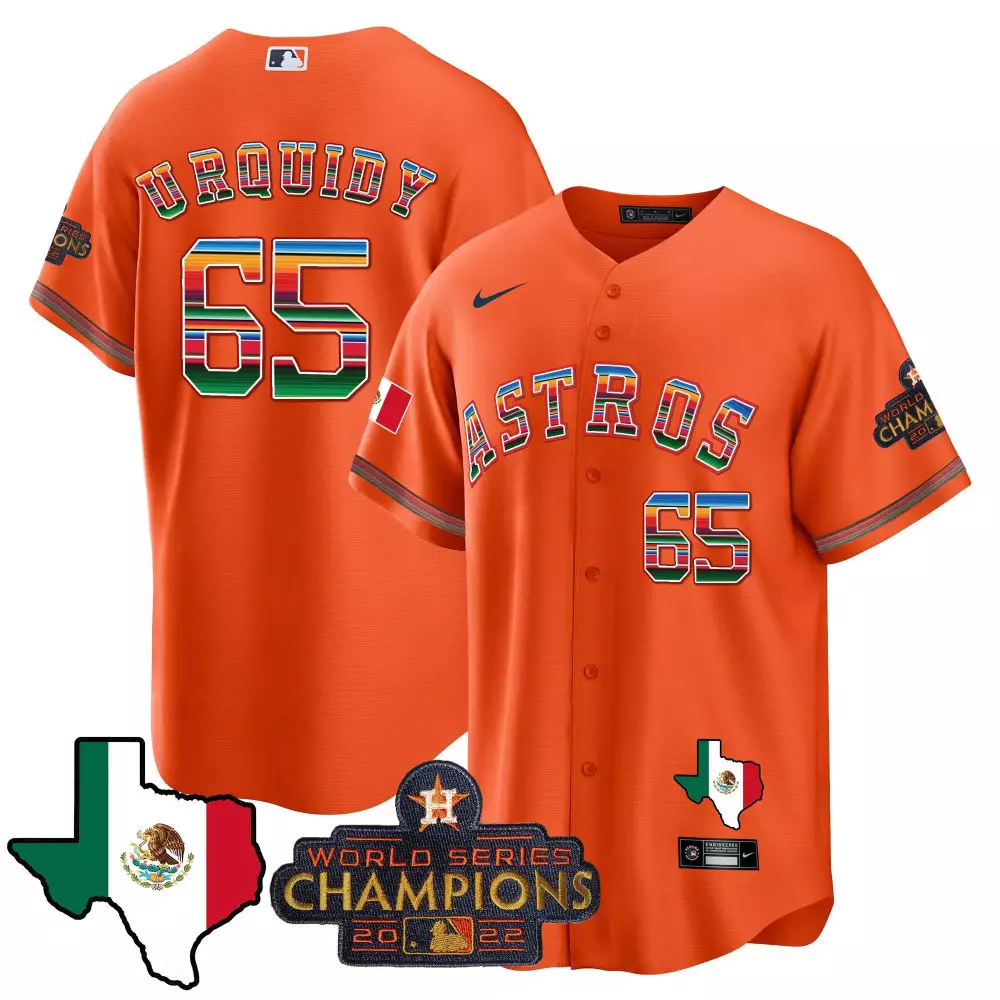 jose urquidy orange mens houston astros mexico serape style vapor premier limited jersey v2 printed