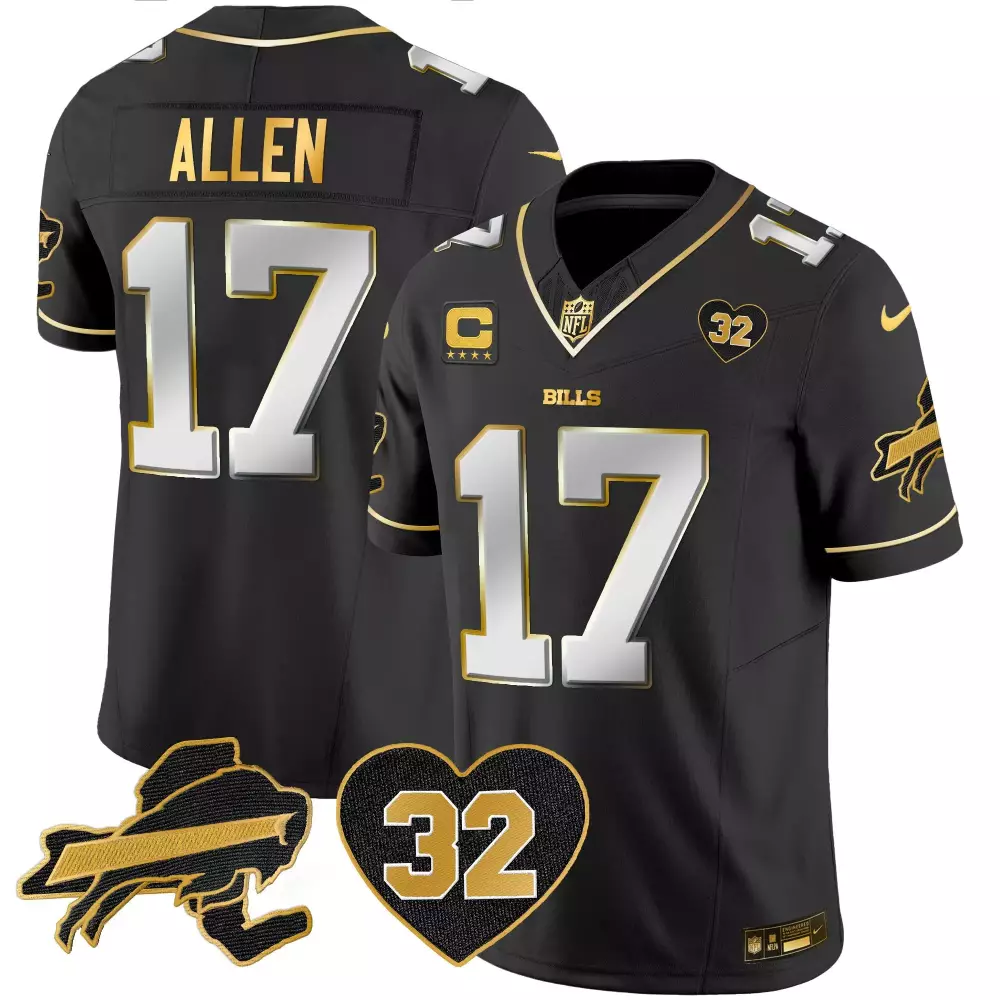 josh allen black limited mens buffalo bills oj simpson patch gold vapor limited jersey all stitched