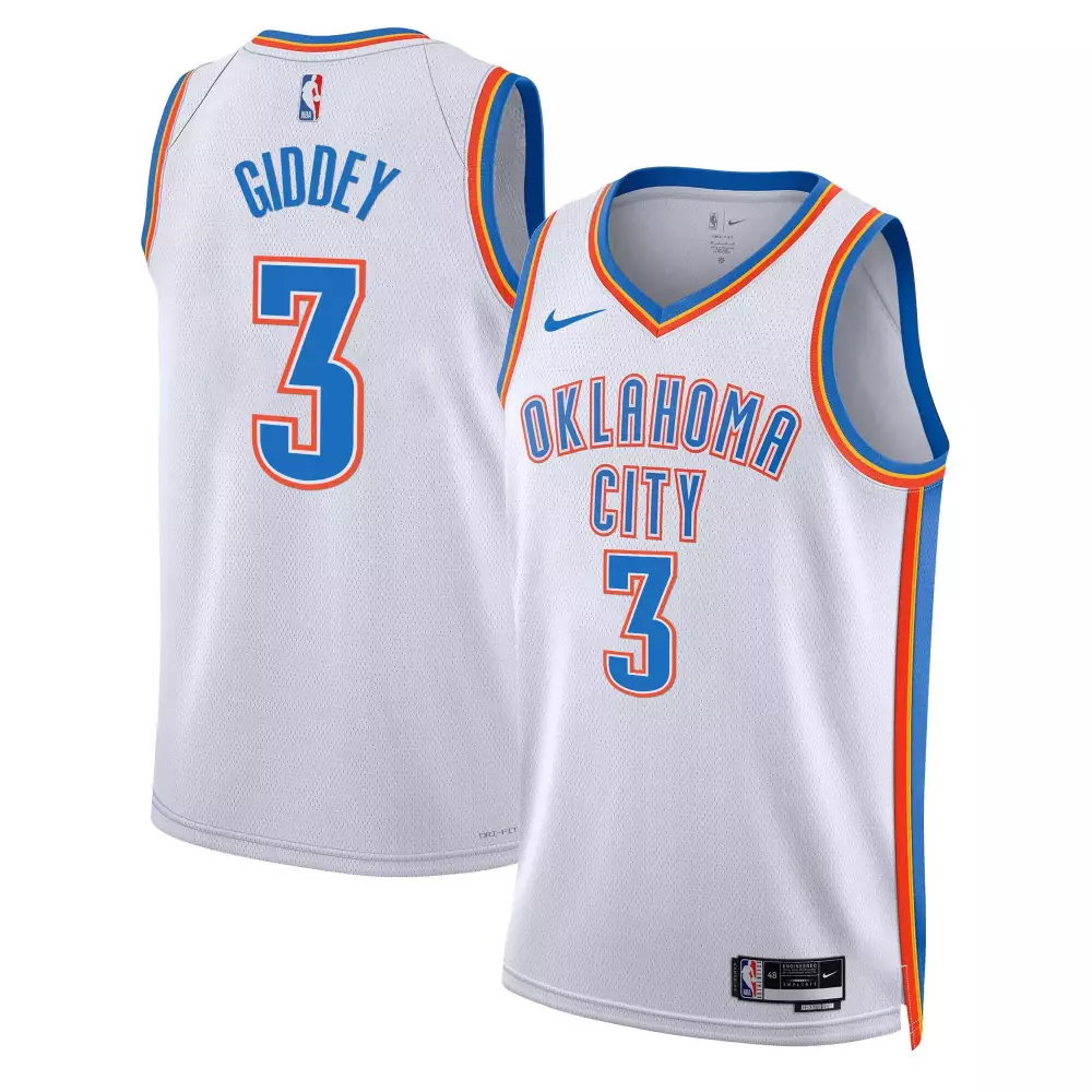 josh giddey association mens oklahoma city thunder 2025 finals swingman jersey all stitched
