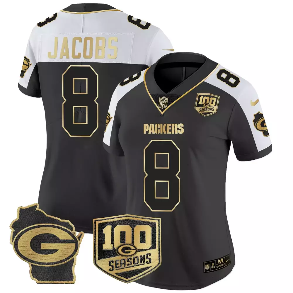 Josh Jacobs 100th Season Home Patch Gold Vapor Limited Jersey | Green Bay Packers Fan Gear | For Men, Women & Youth