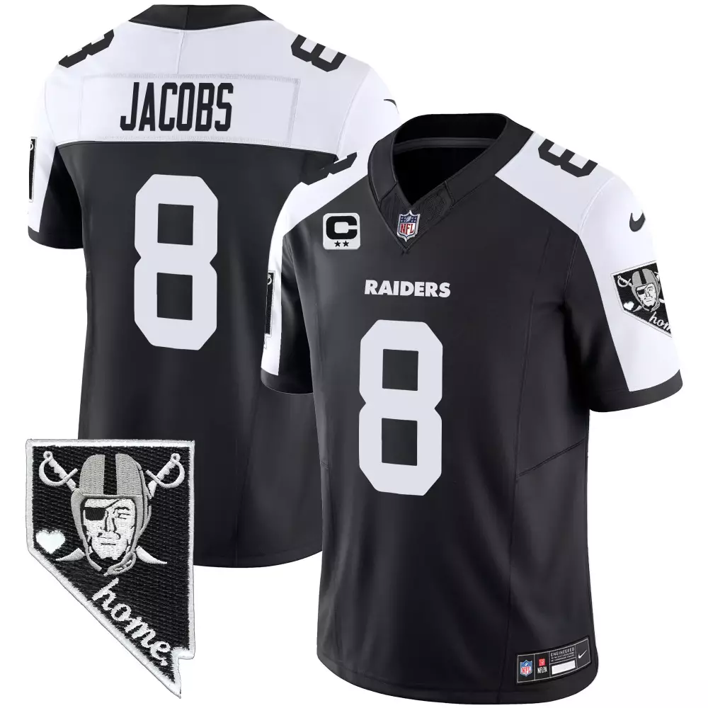 Josh Jacobs Black Alternate Men's Raiders Nevada Home Patch Vapor Jersey | All Stitched | For Men, Women & Youth