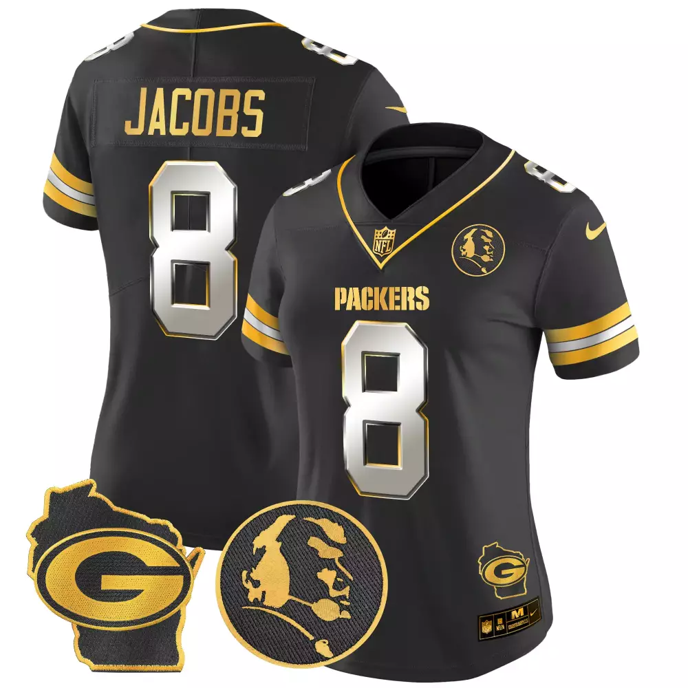 Josh Jacobs Black Limited John Madden Home Patch Gold Vapor Limited Jersey | Women's Green Bay Packers Fan Gear | For Women & Youth