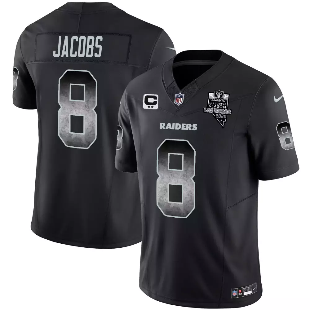 Josh Jacobs Black Men's Las Vegas Raiders Nevada Home Patch Vapor Jersey | All Stitched | Fan Gear | For Men, Women & Youth
