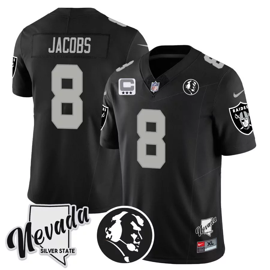 Josh Jacobs Black Men's Las Vegas Raiders Nevada Home Patch Vapor Jersey | All Stitched | Fan Gear | For Men, Women & Youth