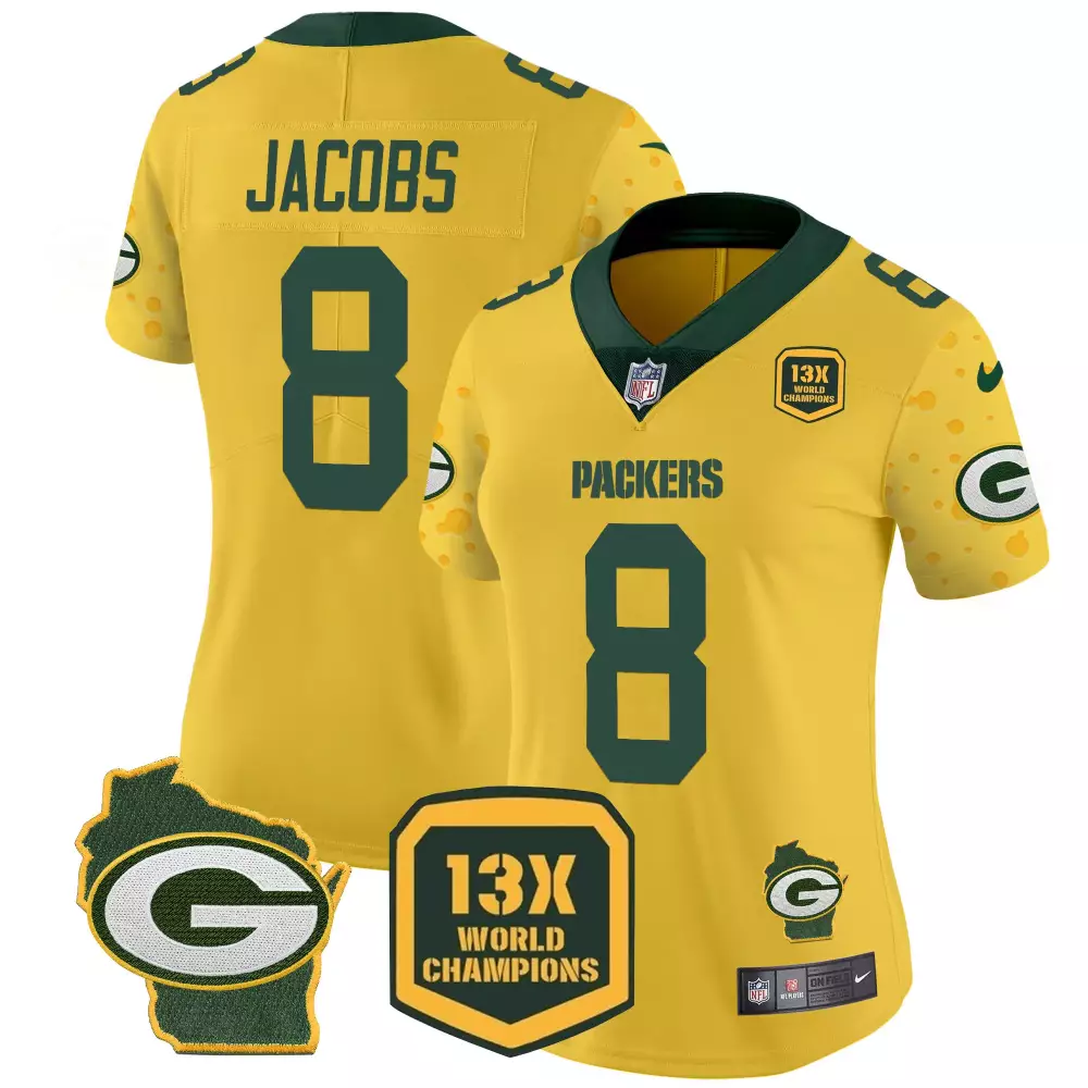 Josh Jacobs Green Bay Packers Cheese Vapor Limited Jersey | Gold Style | Perfect Fan Gear for Men, Women & Youth