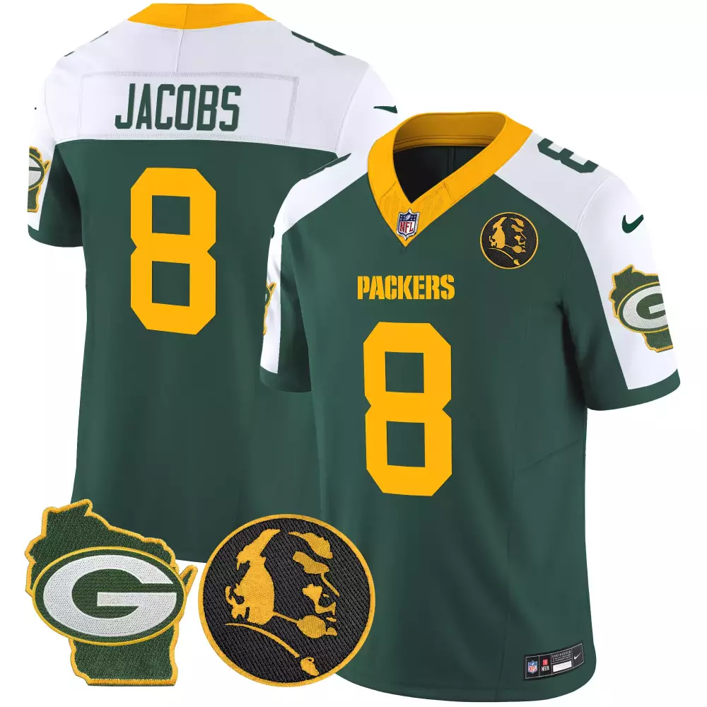 Josh Jacobs Green Bay Packers John Madden Home Patch Vapor Limited Jersey | Green Alternate Style | For Men, Women & Youth