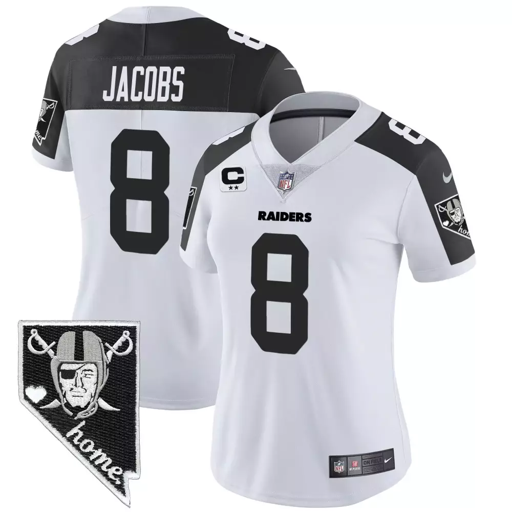 josh jacobs inverted womens las vegas raiders nevada home patch vapor jersey all stitched