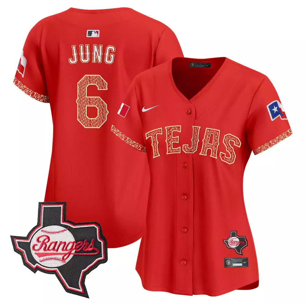 josh jung red womens texas rangers 2024 jackie robinson patch vapor premier limited jersey all stitched