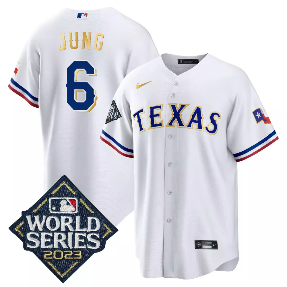 josh jung white mens texas rangers 2023 world series champions gold trim vapor premier limited jersey v2 all stitched
