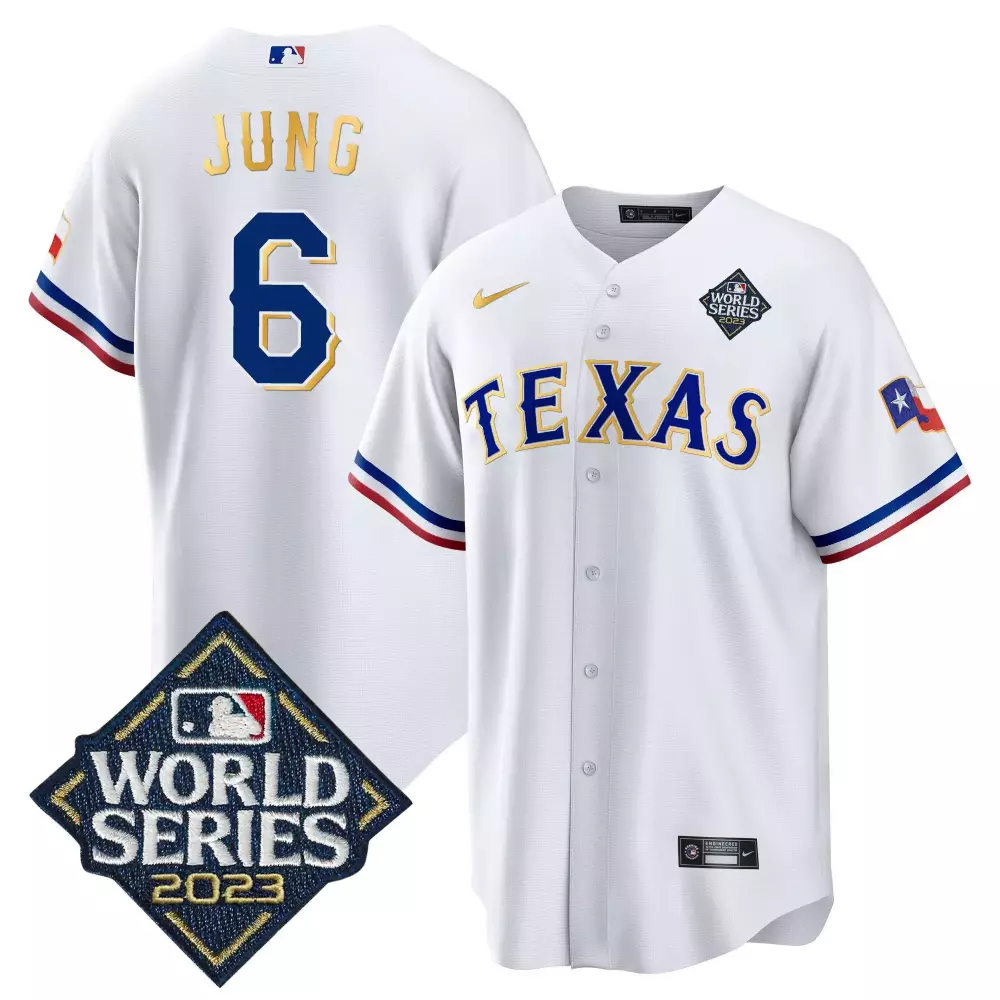 josh jung white mens texas rangers 2023 world series champions gold trim vapor premier limited jersey v2 all stitched