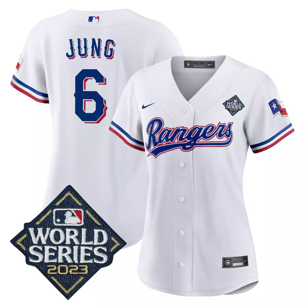 josh jung white womens texas rangers 2023 world series baseball jersey v2 all stitched