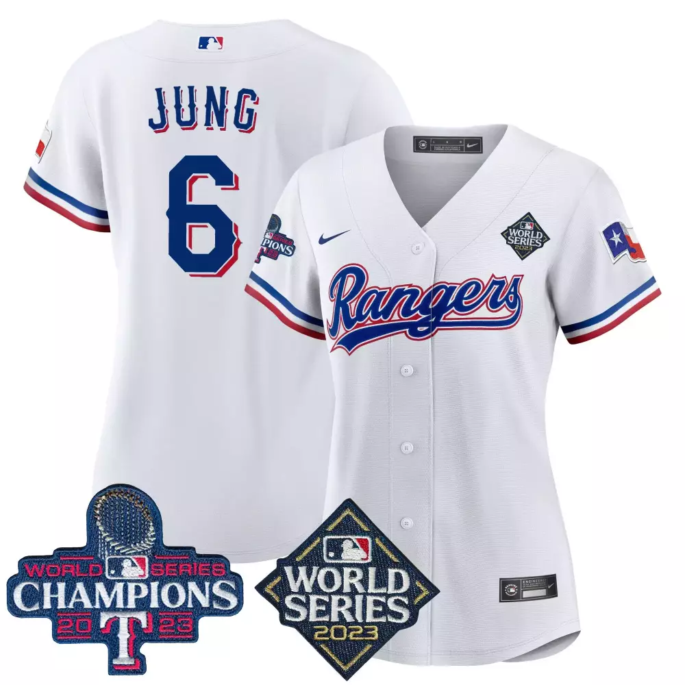 josh jung white womens texas rangers 2023 world series baseball jersey v2 all stitched