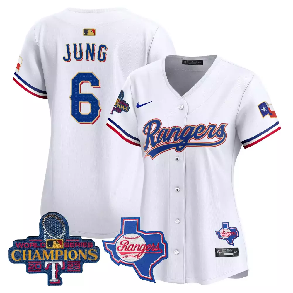 josh jung white womens texas rangers 2023 world series baseball jersey v2 all stitched
