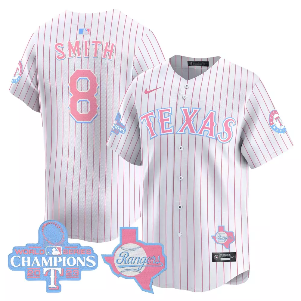 josh smith light blue unisex texas rangers bubblegum pink vapor premier limited jersey all stitched