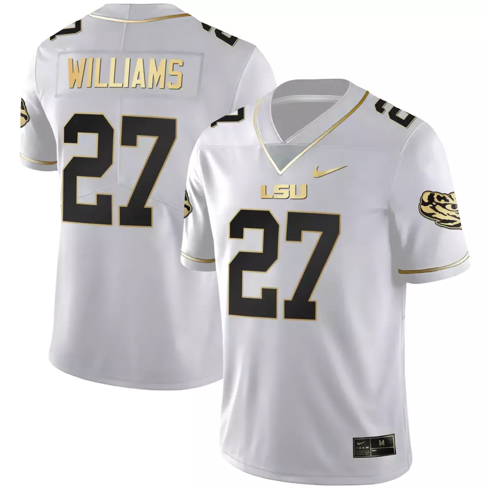 josh williams white gold mens lsu tigers black limited gold vapor jersey all stitched