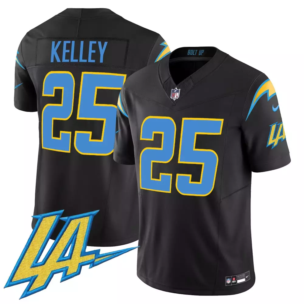 joshua kelley black mens los angeles chargers vapor limited jersey v2 all stitched