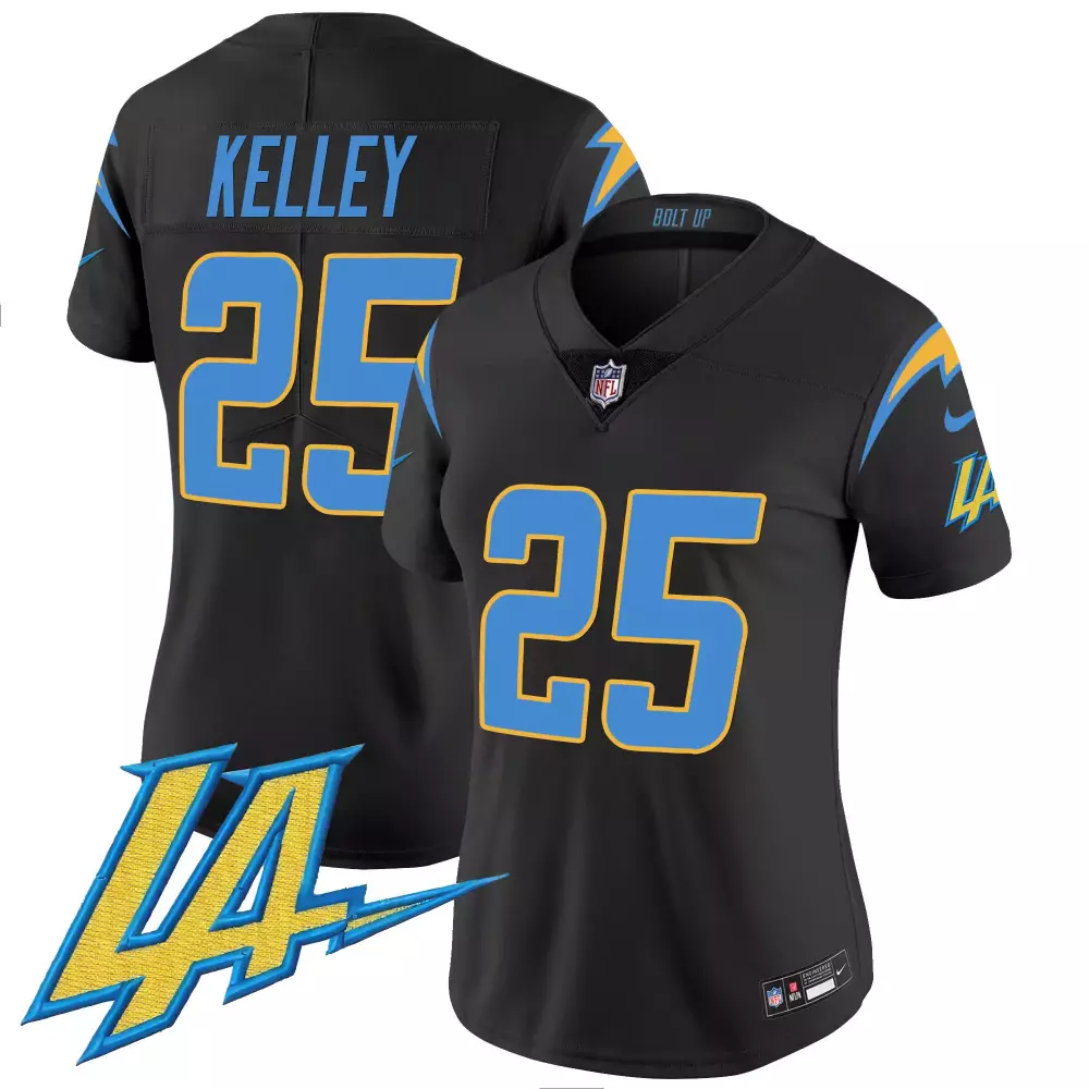 joshua kelley black mens los angeles chargers vapor limited jersey v2 all stitched