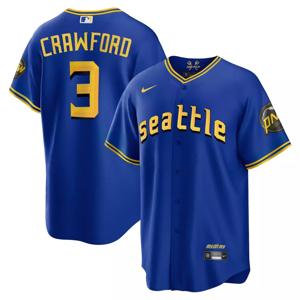 jp crawford black gold womens seattle mariners 2023 city connect gold jersey all stitched