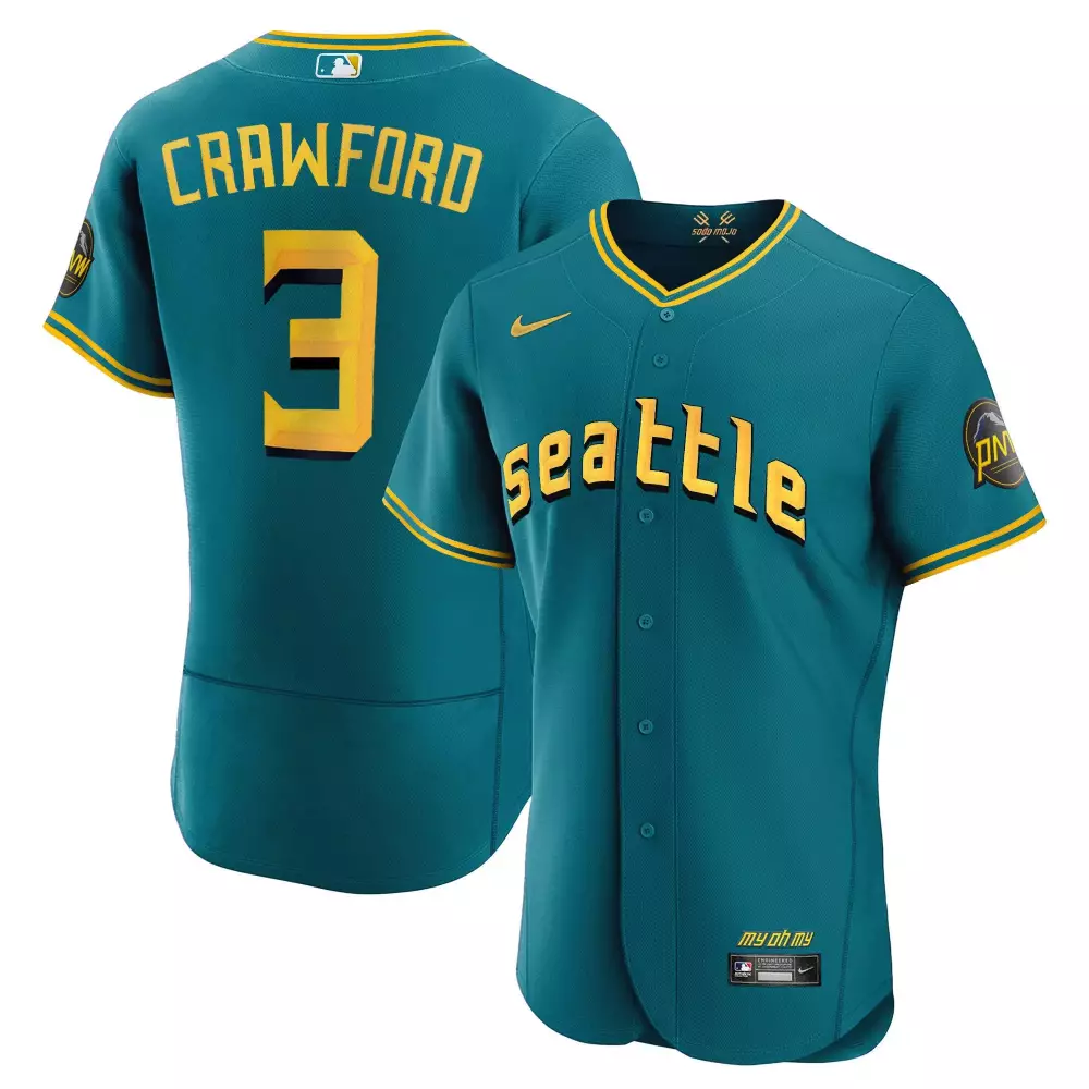 jp crawford flex aqua mens seattle mariners 2023 city connect collection jersey all stitched