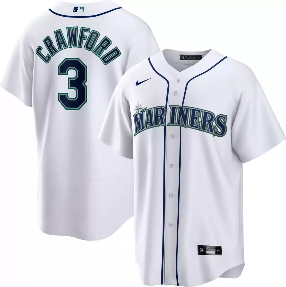jp crawford men seattle mariners cool base jersey white all stitched