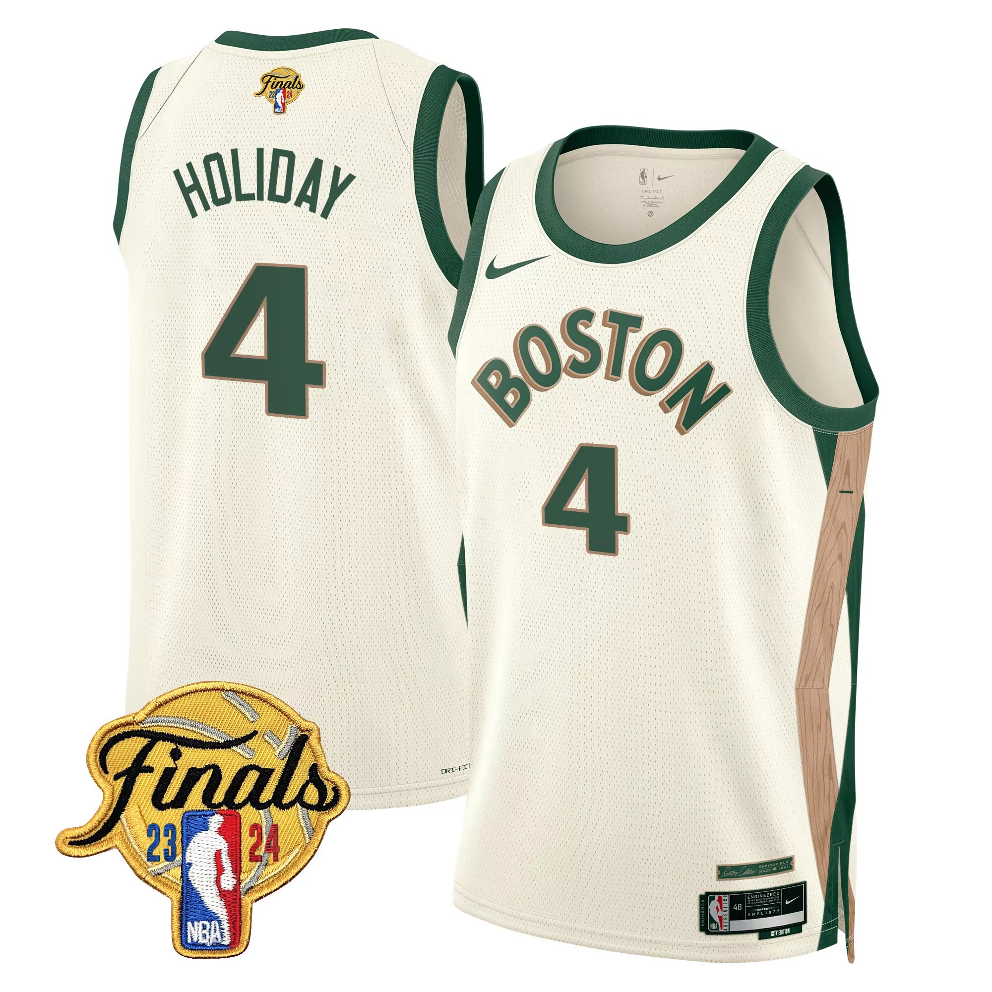 jrue holiday 2324 city mens boston celtics 2024 final champions patch swingman jersey all stitched