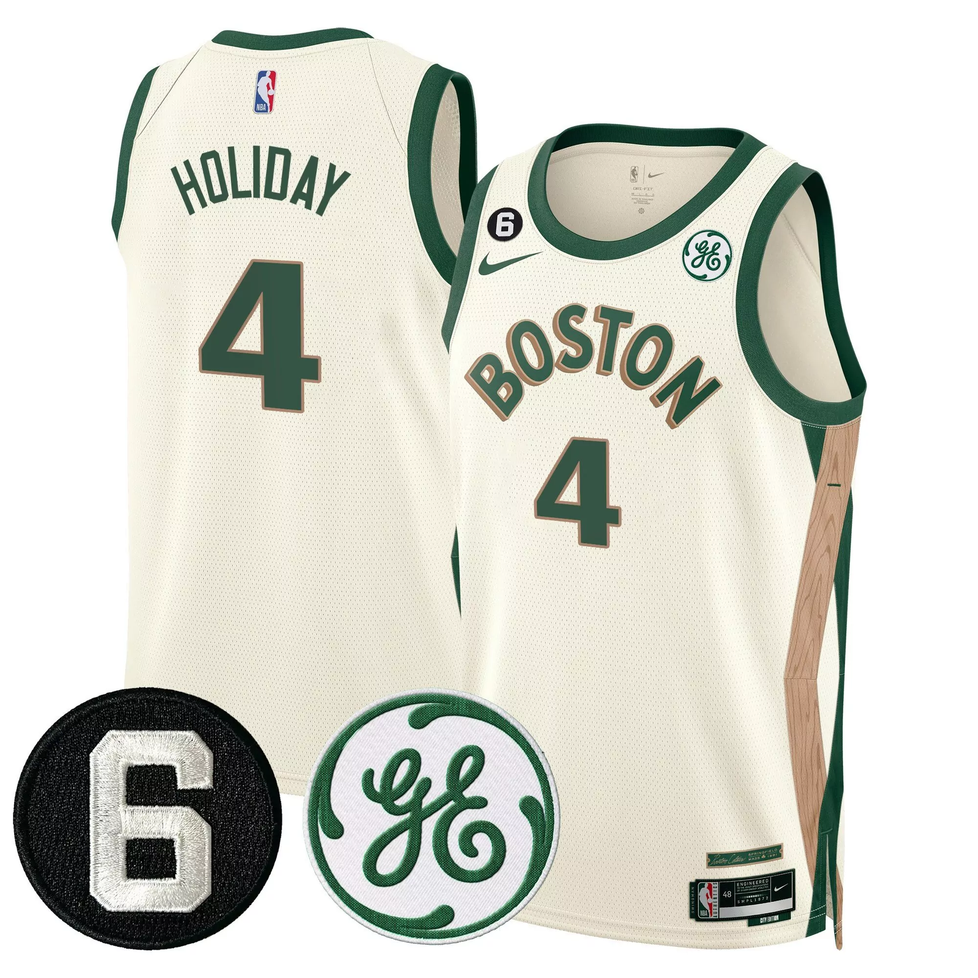 jrue holiday 2324 city mens boston celtics 2024 final champions patch swingman jersey all stitched