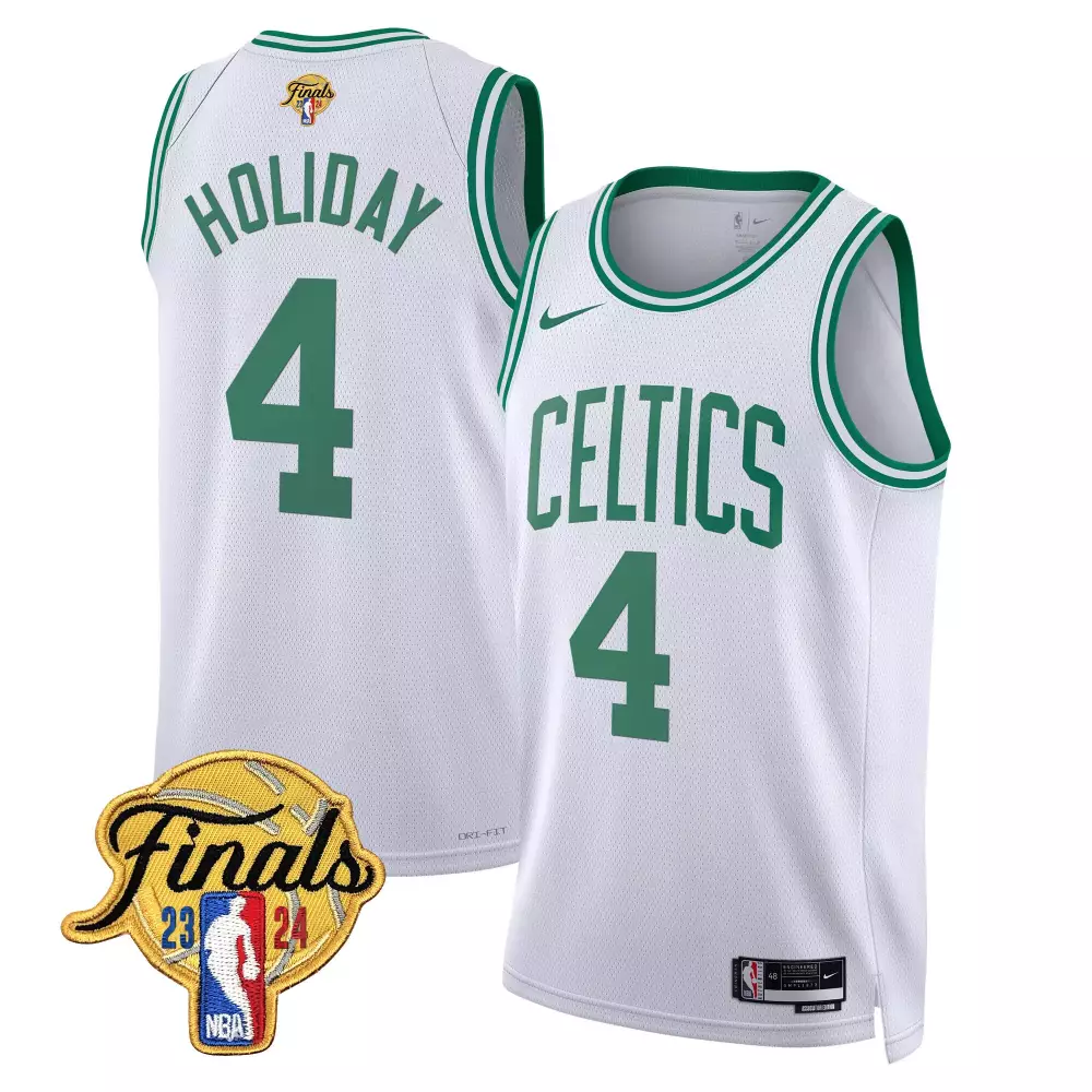 jrue holiday association mens boston celtics 2024 finals patch swingman jersey v2 all stitched