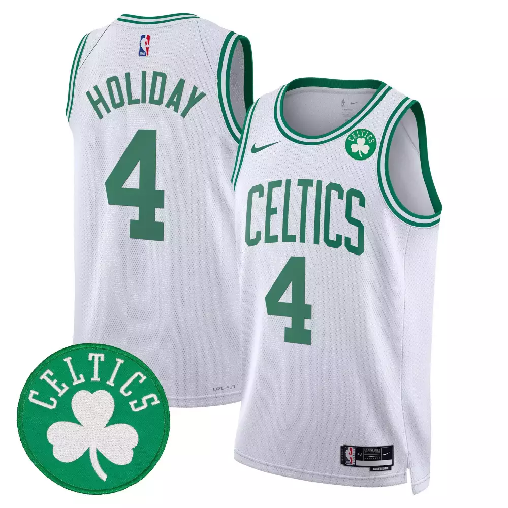 jrue holiday association mens boston celtics 2024 finals patch swingman jersey v2 all stitched