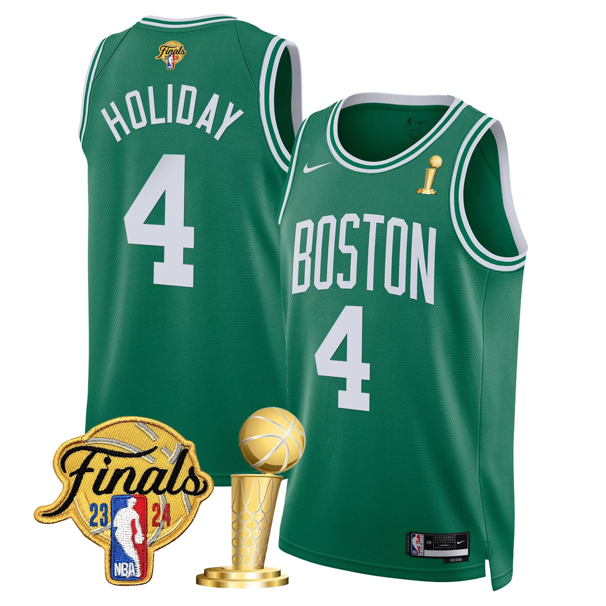 jrue holiday icon mens boston celtics 2024 final champions patch swingman jersey all stitched