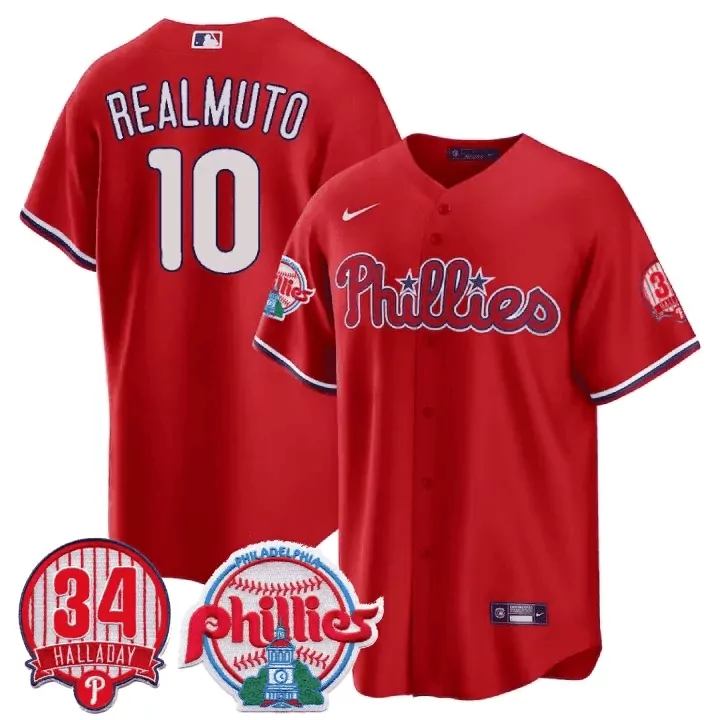 Realmuto Phillies 2024 Jackie Robinson Patch Jersey | White Gold Vapor Premier Limited Edition | Fan Gear for Men, Women & Youth